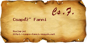 Csapó Fanni névjegykártya