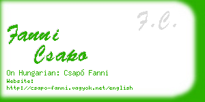 fanni csapo business card